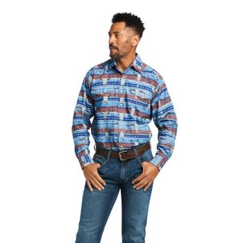 Ariat Amir Klassische Fit Shirt Blau | T0BBxVsU