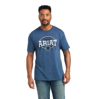 Ariat Ariat 93 Shield T-Shirt Blau | yecquvjN