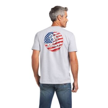 Ariat Ariat Flag Circle T-Shirt Athletic Heather | F3mBqy8I