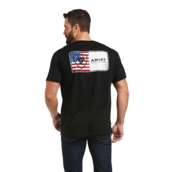 Ariat Ariat Flag T-Shirt Schwarz | nAOwc7yV