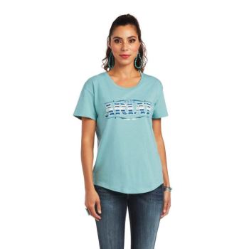 Ariat Ariat Rough Serape T-Shirt Blau | X6wSxDDc