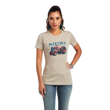 Ariat Ariat Tractor USA T-Shirt Khaki | LidWk20O