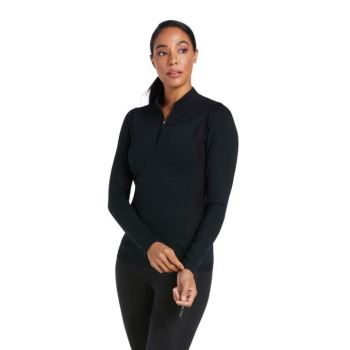 Ariat Ascent 1/4 Zip Baselayer Schwarz | BnZyI2CZ