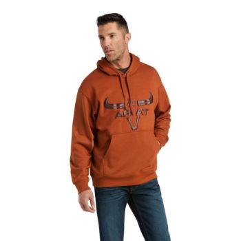 Ariat Basic Hoodie Sweatshirt Mocha Bisque Steer Head | brNdyJxE