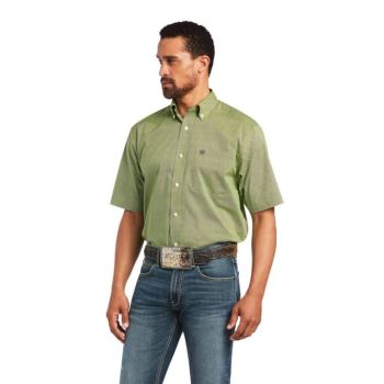 Ariat Branson Stretch Klassische Fit Shirt Grün | Gxkp1Rhs