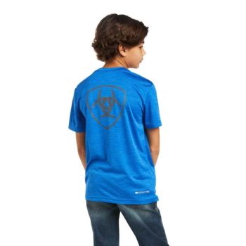 Ariat Charger Shield Tee Blau | GnzdfGQZ