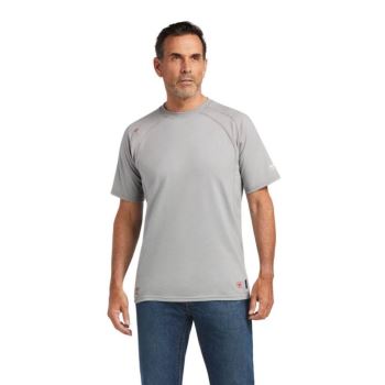 Ariat FR Arbeits Crew T-Shirt Silber | mbkPkxnP