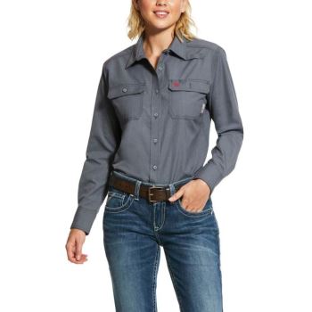 Ariat FR Featherlight Arbeits Shirt Gunmetal | KOVkkFiQ