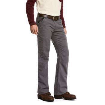 Ariat FR M5 Straight Stretch DuraLight Canvas Stackable Straight Leg Pant Grau | nYmrI6pv