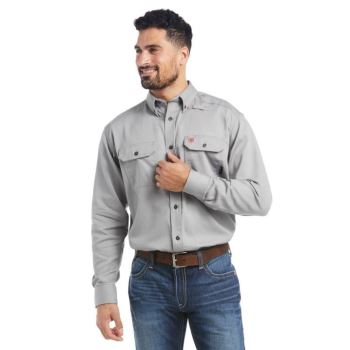 Ariat FR Solid Arbeits Shirt Silber | ccb4OXVh