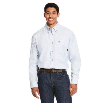 Ariat FR Twill DuraStretch Arbeits Shirt Weiß Mehrfarbig | fpWVt1qR