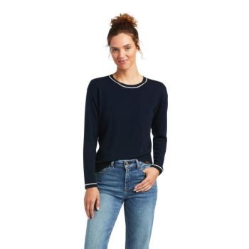 Ariat Floret Sweatshirt Navy | 982Sl96o