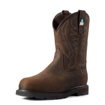 Ariat Groundbreaker CSA Wasserdichte Steel Kappe Arbeits Boot Dunkelbraun | H4Mu2V5u