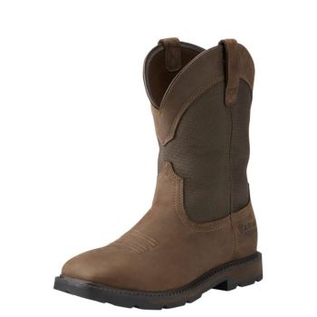 Ariat Groundbreaker Weite Square Kappe Wasserdichte Steel Kappe Arbeits Boot Braun | 9dLpOPM3