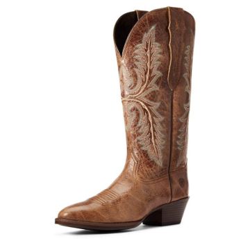 Ariat Heritage Elastic Weite Calf Western Boot Dunkelbraun | GMRtdTCR