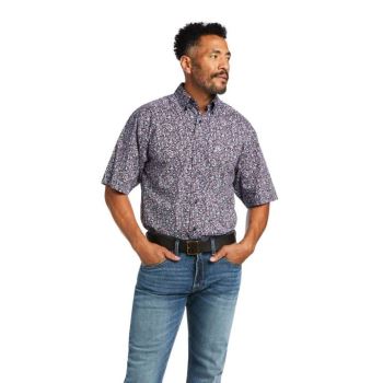 Ariat Jethro Stretch Klassische Fit Shirt Navy | U5BrDgUb