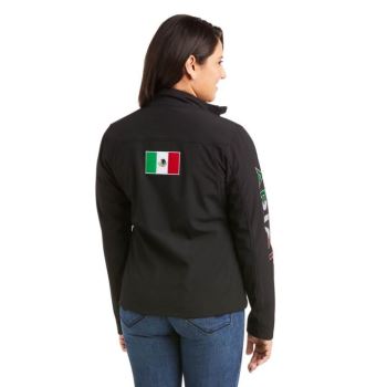 Ariat Klassische Team Softshell MEXICO Jacket Schwarz | gstRS5kO