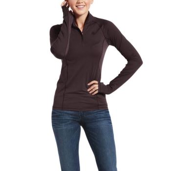 Ariat Lowell 2.0 1/4 Zip Baselayer Chocovine | G7Bgjdri