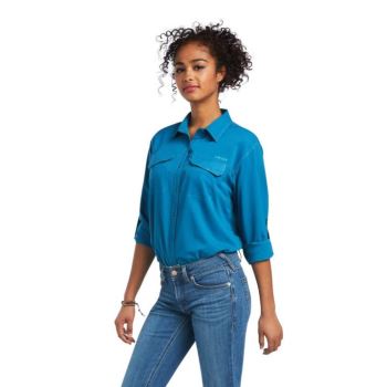 Ariat Outbound VentTEK Stretch Shirt Blau | MkWdtw3T