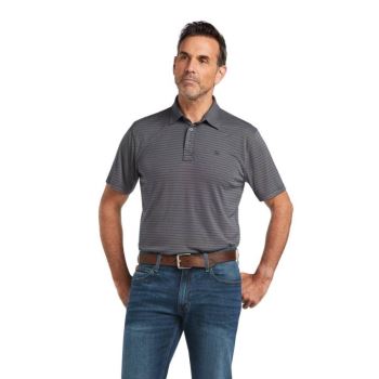 Ariat Oxford Stripe Ftd Polo Schwarz | maOSBRhn