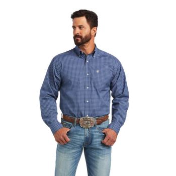 Ariat Pro Series Bryson Klassische Fit Shirt Dunkelgrau Blau | TQmg83SG