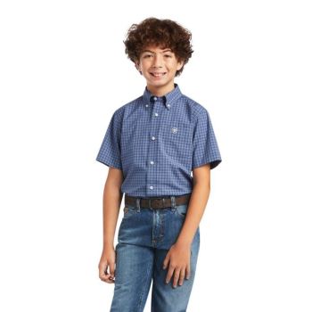 Ariat Pro Series Bryson Klassische Fit Shirt Dunkelgrau Blau | hACWzGNb