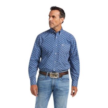 Ariat Qhama Klassische Fit Shirt Bright Cobalt | XuhjjYui