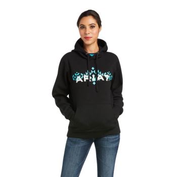 Ariat REAL Arm Logo Hoodie Schwarz | tKUDyvK3