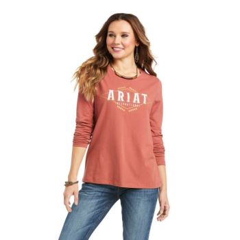 Ariat REAL Logo Flourish T-Shirt Marsala | leTbNgcL