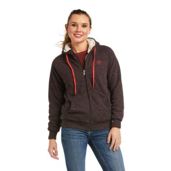 Ariat REAL Sherpa Full Zip Hoodie Chocovine | z6P4LCUE