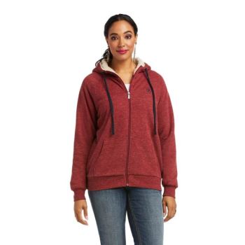 Ariat REAL Sherpa Full Zip Hoodie Rhubarb | nikXQZff