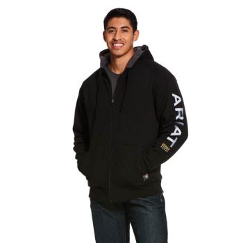 Ariat Rebar All-Weather Full Zip Hoodie Schwarz | y4WoJk1J