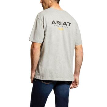 Ariat Rebar Baumwoll Strong Logo T-Shirt Grau | 5SS8cbb3