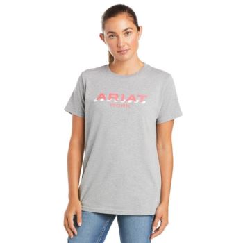 Ariat Rebar Baumwoll Strong Logo T-Shirt Grau | koekQVQA