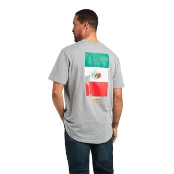 Ariat Rebar Baumwoll Strong Mexican Pride Graphic T-Shirt Grau | t4IREsj1