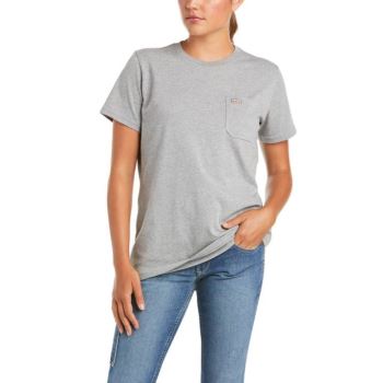 Ariat Rebar Baumwoll Strong T-Shirt Grau | PTxgk0c3