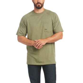 Ariat Rebar Baumwoll Strong T-Shirt Olivgrün | ZssPnfMX