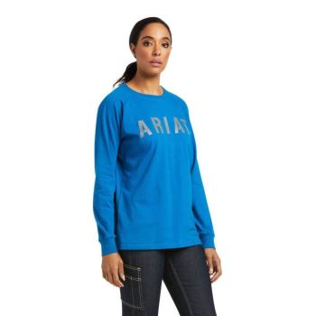 Ariat Rebar CottonStrong Block T-Shirt Blau | 3rhjGNDq