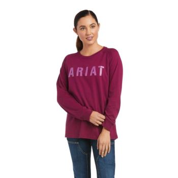 Ariat Rebar CottonStrong Block T-Shirt Lila | Ia8DdnO1