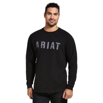 Ariat Rebar CottonStrong Block T-Shirt Schwarz | L11RKkXY