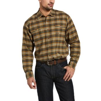 Ariat Rebar Flannel DuraStretch Arbeits Shirt Olivgrün | EpUayGoj