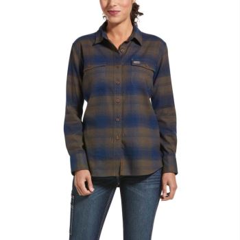 Ariat Rebar Flannel DuraStretch Arbeits Shirt Navy | cAGNN3fM