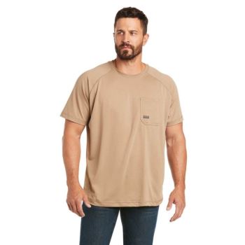 Ariat Rebar Heat Fighter T-Shirt Khaki | 7B0MoQXf