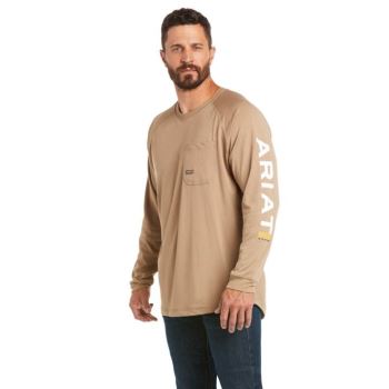 Ariat Rebar Heat Fighter T-Shirt Khaki | WFwueZzB