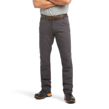 Ariat Rebar M4 Relaxed DuraStretch Made Tough Double Front Stackable Straight Leg Pant Grau | MMLy7yMn