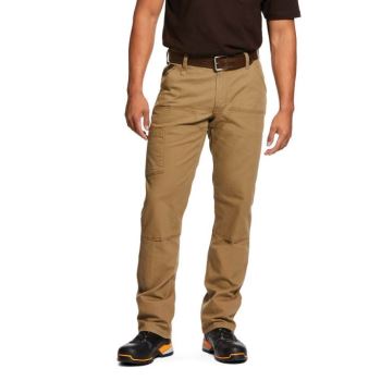 Ariat Rebar M4 Relaxed DuraStretch Made Tough Double Front Stackable Straight Leg Pant Khaki | VbBZAxdz