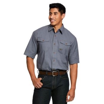 Ariat Rebar Made Tough DuraStretch Arbeits Shirt Steel | 5T9dUBsO