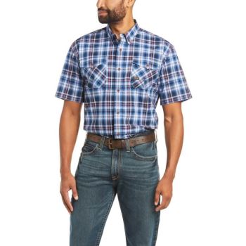 Ariat Rebar Made Tough DuraStretch Arbeits Shirt Cobalt Plaid | MeBkmjLx