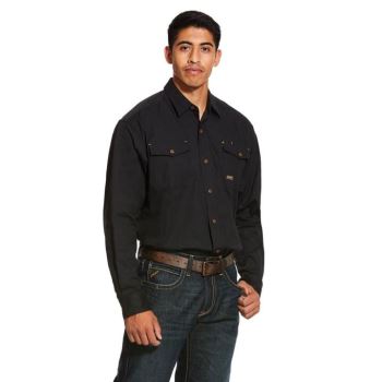 Ariat Rebar Made Tough DuraStretch Arbeits Shirt Schwarz | mLjJCfhO