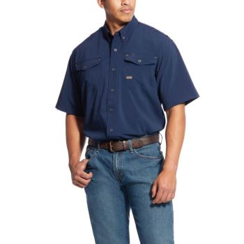 Ariat Rebar Made Tough VentTEK DuraStretch Arbeits Shirt Navy | Rc2DBHzZ